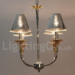 Lustre moderno contemporâneo estilo vela cromado de 4 luzes
