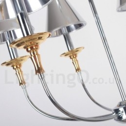Lustre moderno contemporâneo estilo vela cromado de 4 luzes