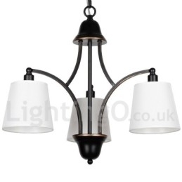 Lustre estilo vela contemporâneo retrô rústico de 3 luzes