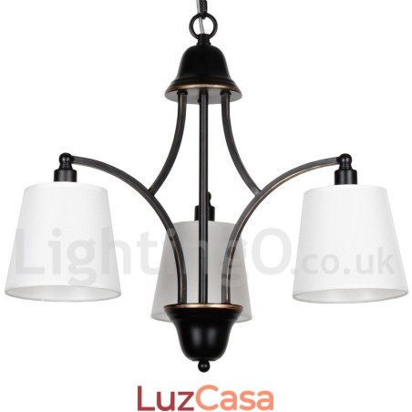 Lustre estilo vela contemporâneo retrô rústico de 3 luzes Lustre estilo vela contemporâneo retrô rústico de 3 luzes