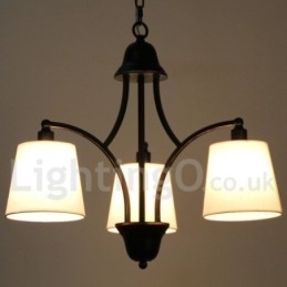 Lustre estilo vela contemporâneo retrô rústico de 3 luzes