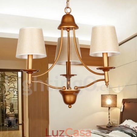 Lustre estilo vela estilo mediterrâneo retrô rústico de 3 luzes Lustre estilo vela estilo mediterrâneo retrô rústico de 3 luzes
