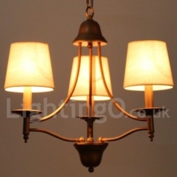 Lustre estilo vela estilo mediterrâneo retrô rústico de 3 luzes