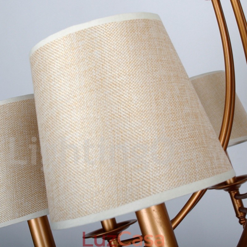 Lustre estilo vela estilo mediterrâneo retrô rústico de 3 luzes