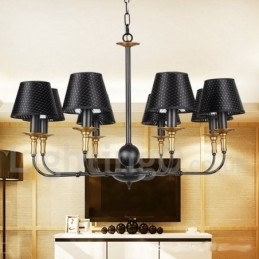 Lustre estilo vela rústica retrô de 8 luzes