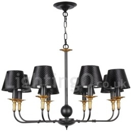 Lustre estilo vela rústica retrô de 8 luzes