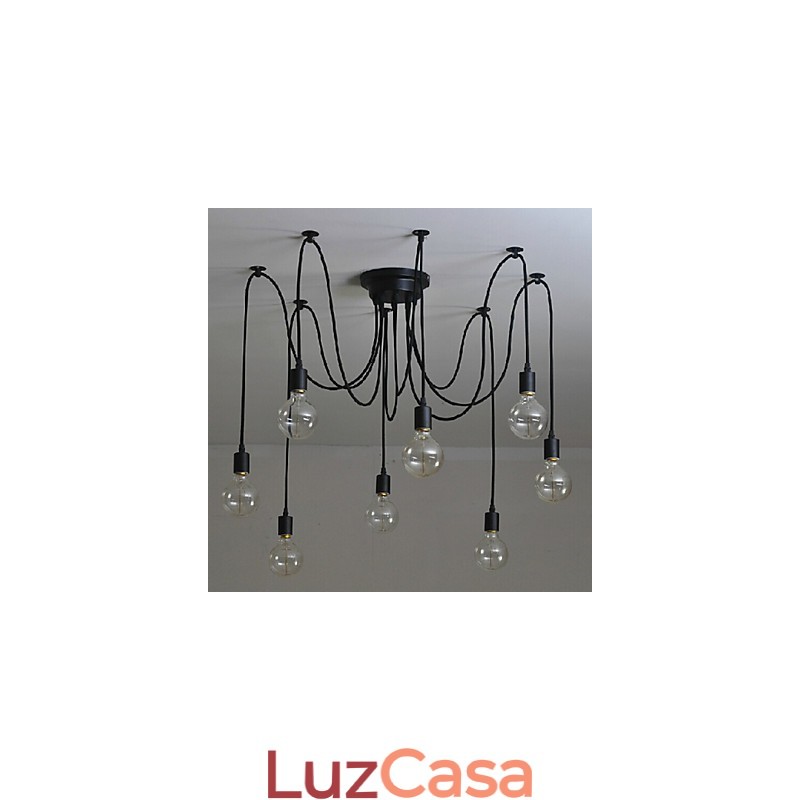 8 Luzes Lustre Pendente Tradicional Clássico Retro Metal