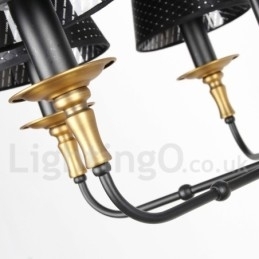 Lustre estilo vela rústica retrô de 8 luzes