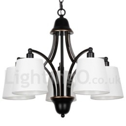 Lustre estilo vela contemporâneo retrô rústico de 5 luzes