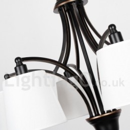 Lustre estilo vela contemporâneo retrô rústico de 5 luzes