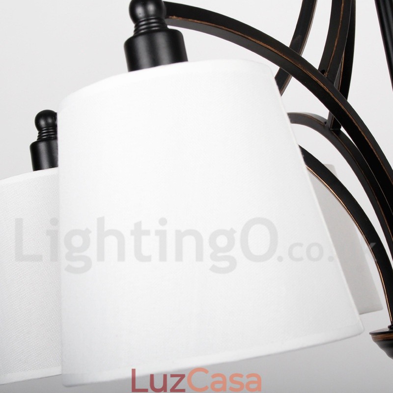 Lustre estilo vela contemporâneo retrô rústico de 6 luzes