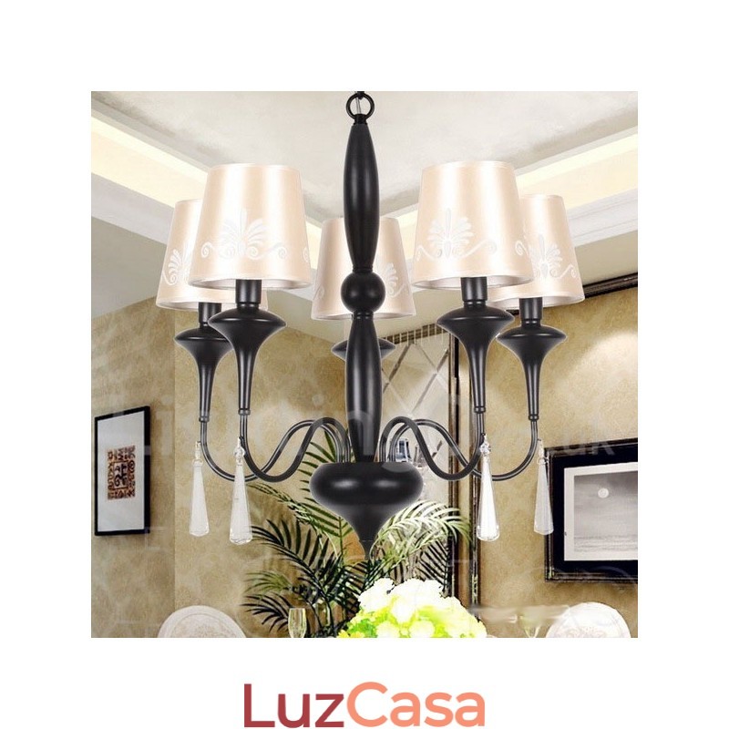 Lustre estilo vela estilo mediterrâneo de 5 luzes