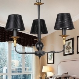 Lustre estilo vela rústica retrô de 3 luzes