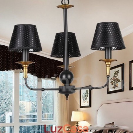 Lustre estilo vela rústica retrô de 3 luzes Lustre estilo vela rústica retrô de 3 luzes
