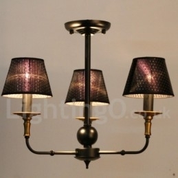 Lustre estilo vela rústica retrô de 3 luzes