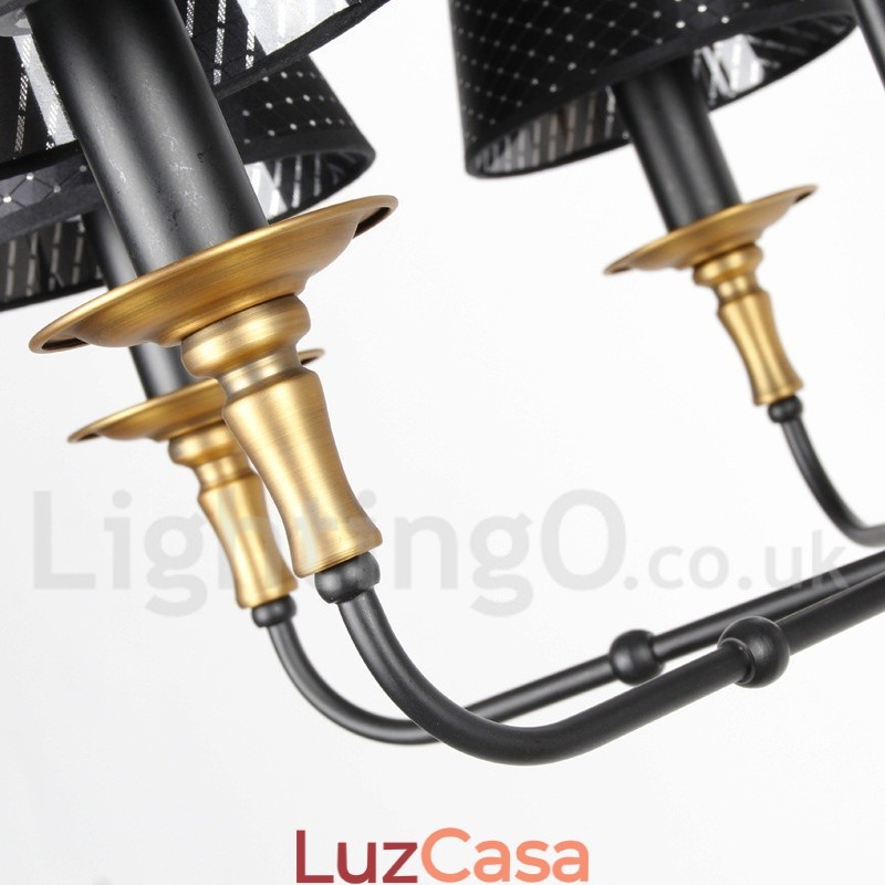 Lustre estilo vela rústica retrô de 3 luzes