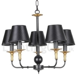 Lustre estilo vela rústica retrô de 5 luzes