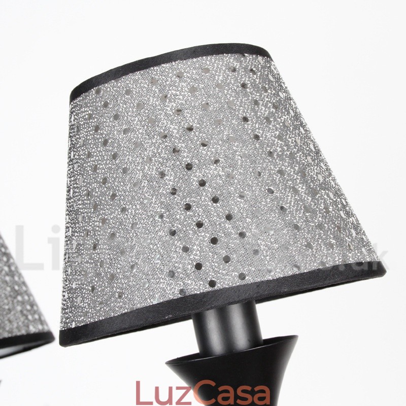Lustre estilo vela preta retrô, moderno e contemporâneo, rústico, de 5 luzes