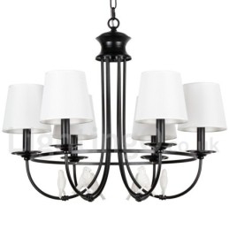 Lustre estilo mediterrâneo retrô preto de 6 luzes, estilo rústico e contemporâneo, estilo vela