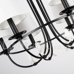 Lustre estilo mediterrâneo retrô preto de 6 luzes, estilo rústico e contemporâneo, estilo vela