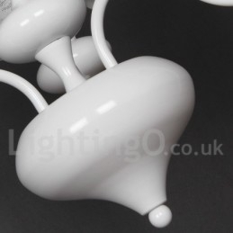 Lustre moderno contemporâneo de 3 luzes estilo vela branca vazada