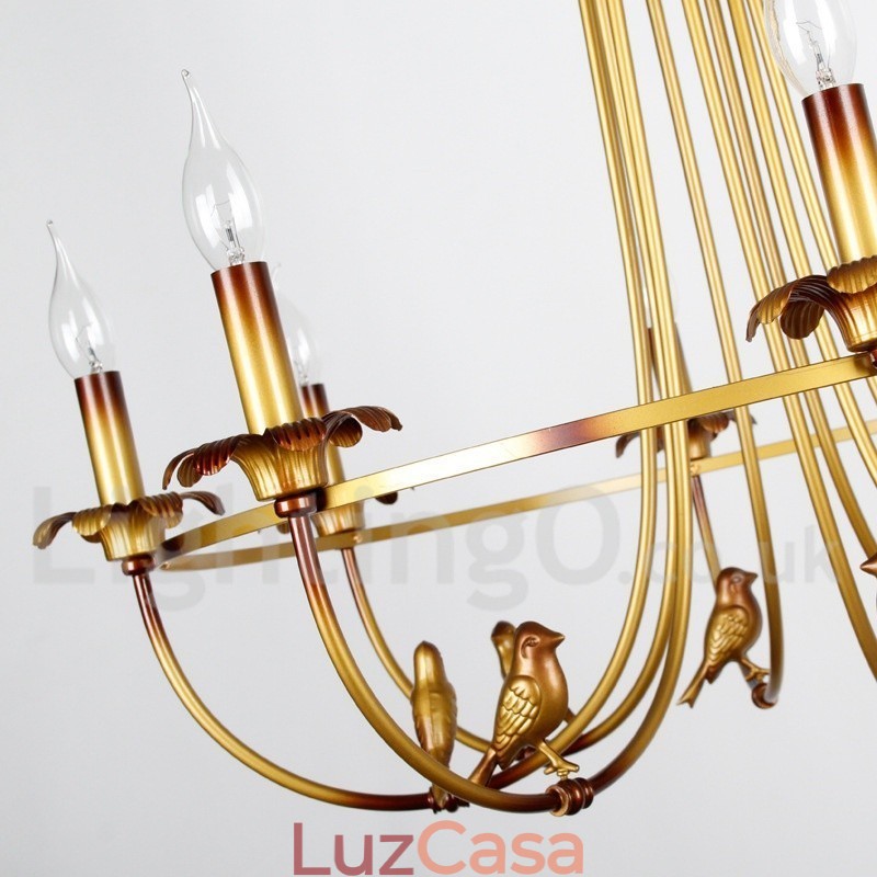 Lustre estilo vela retrô de 3 luzes