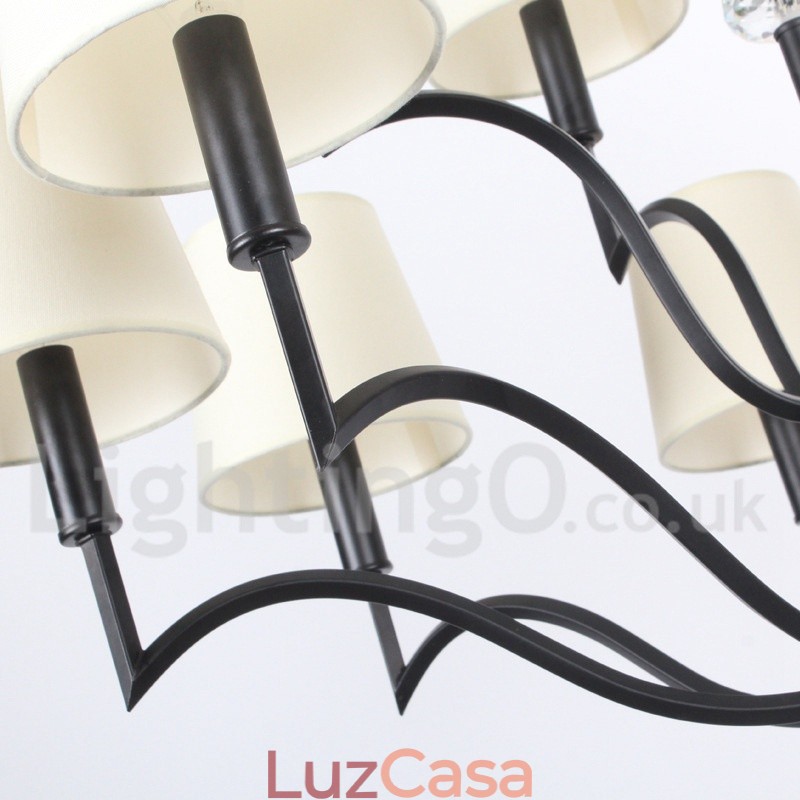 Lustre moderno e contemporâneo estilo vela de 12 luzes