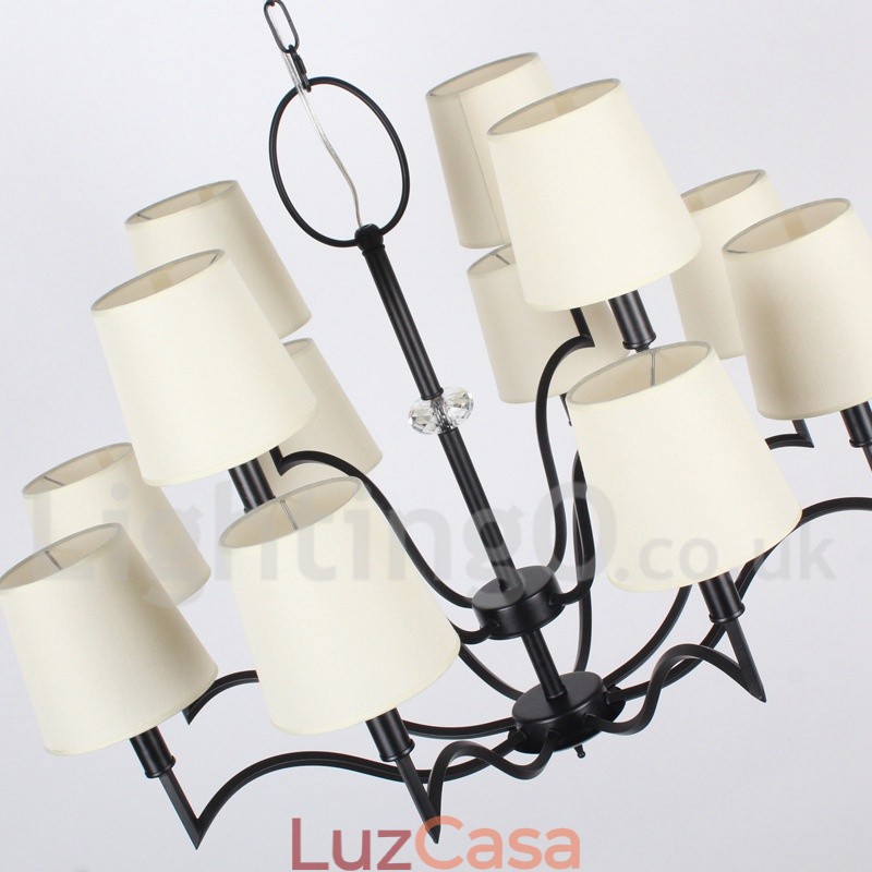Lustre moderno e contemporâneo estilo vela de 12 luzes