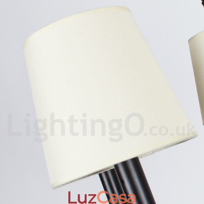 Lustre estilo vela contemporâneo retrô preto de 8 luzes