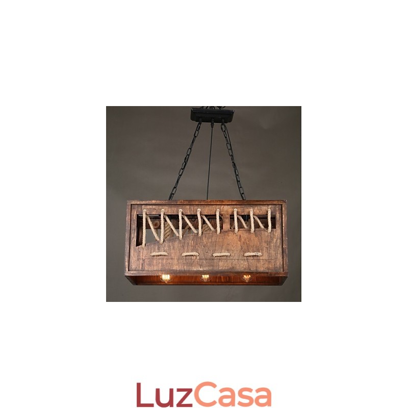 Lustre de madeira minimalista