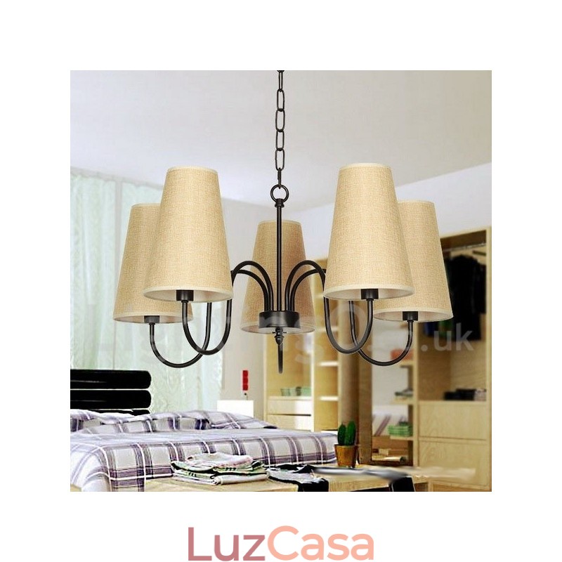 Lustre estilo vela retrô contemporâneo de 5 luzes