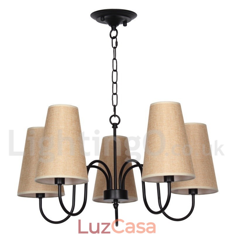 Lustre estilo vela retrô contemporâneo de 5 luzes