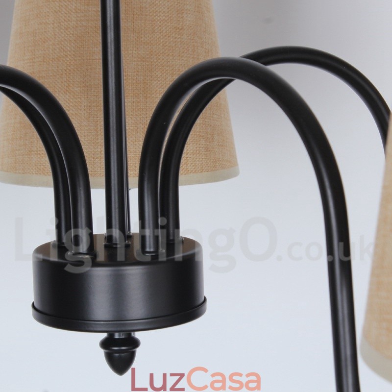 Lustre estilo vela retrô contemporâneo de 5 luzes