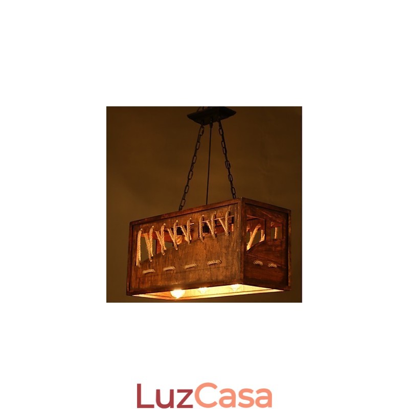 Lustre de madeira minimalista