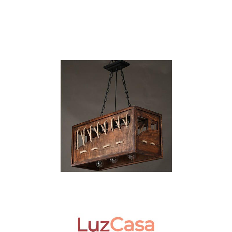 Lustre de madeira minimalista