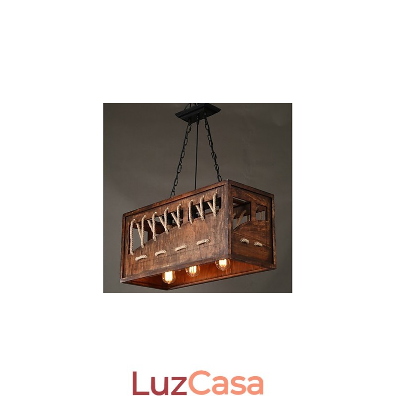 Lustre de madeira minimalista