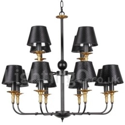Lustre estilo vela retrô rústico de 12 luzes e 2 níveis