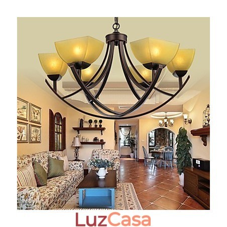 Lustre 6 Luzes Tradicional Clássico Vintage Metal Lustre 6 Luzes Tradicional Clássico Vintage Metal
