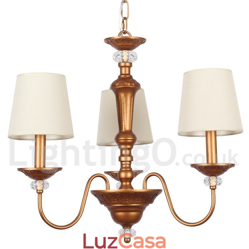 Lustre estilo vela retrô de 3 luzes