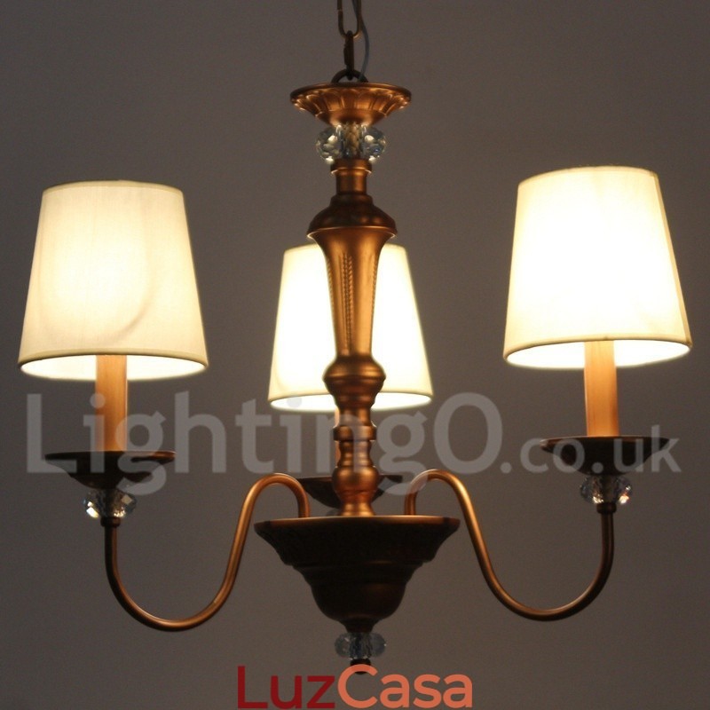 Lustre estilo vela retrô de 3 luzes
