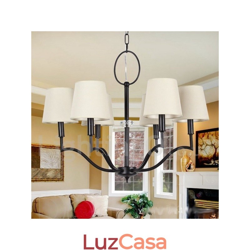 Lustre moderno e contemporâneo estilo vela de 6 luzes
