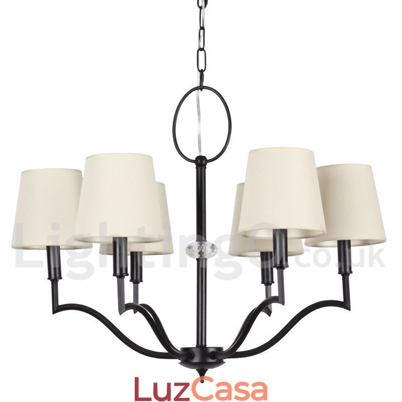 Lustre moderno e contemporâneo estilo vela de 6 luzes