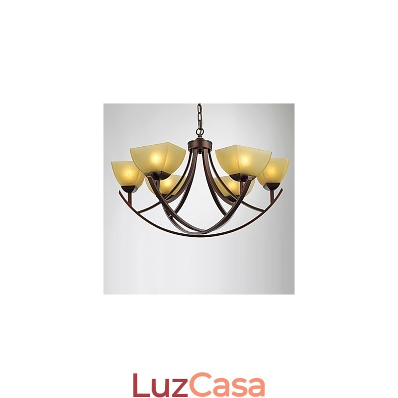 Lustre 6 Luzes Tradicional Clássico Vintage Metal