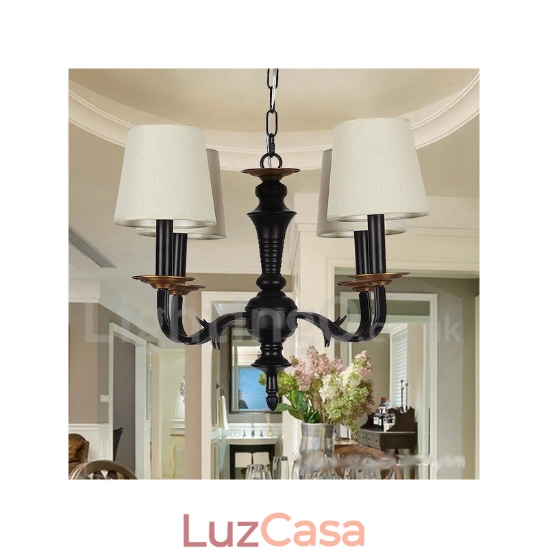 Lustre estilo vela retrô de 4 luzes