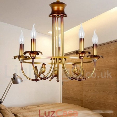 Lustre estilo vela retrô de 5 luzes Lustre estilo vela retrô de 5 luzes