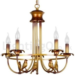 Lustre estilo vela retrô de 5 luzes