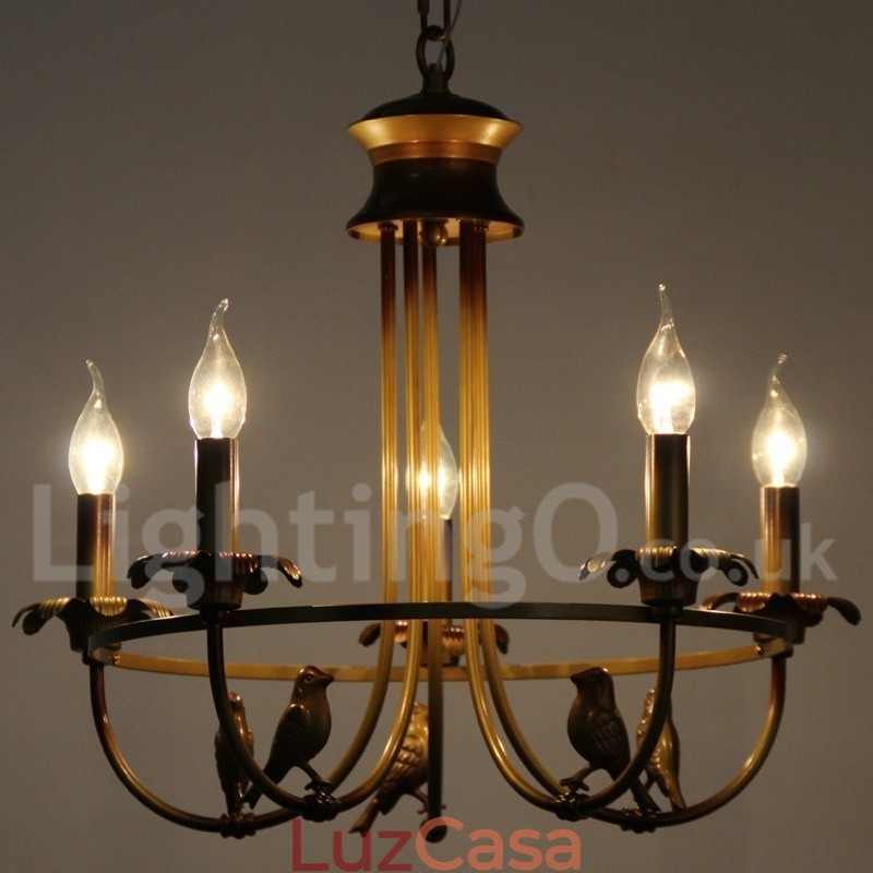 Lustre estilo vela retrô de 5 luzes