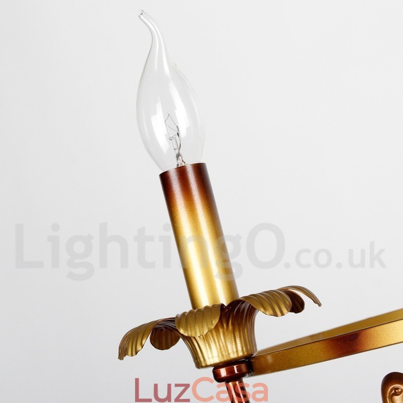 Lustre estilo vela retrô de 5 luzes