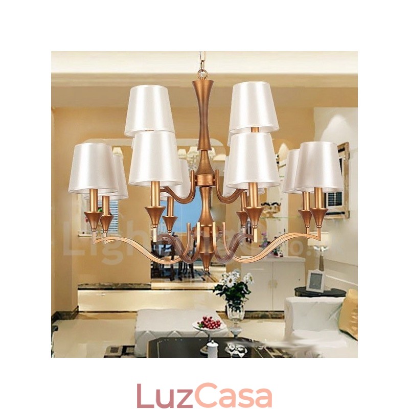 Lustre estilo vela estilo mediterrâneo de 12 luzes