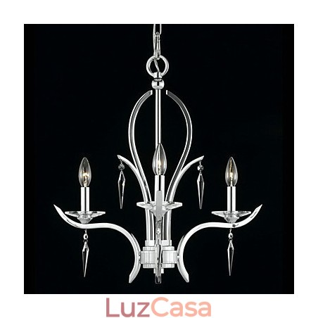 Lustre de cristal em destaque com 3 luzes em roxo Lustre de cristal em destaque com 3 luzes em roxo